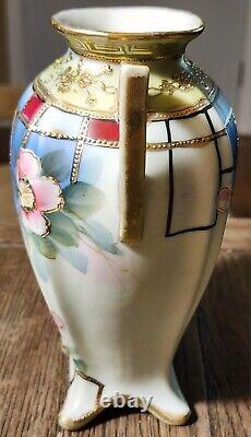 Antique Imperial Nippon Gold Encrusted & Cherry Blossoms Art Deco Vase