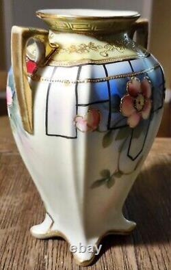 Antique Imperial Nippon Gold Encrusted & Cherry Blossoms Art Deco Vase