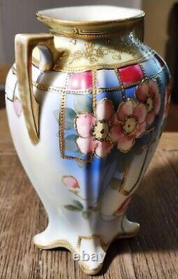 Antique Imperial Nippon Gold Encrusted & Cherry Blossoms Art Deco Vase