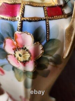 Antique Imperial Nippon Gold Encrusted & Cherry Blossoms Art Deco Vase