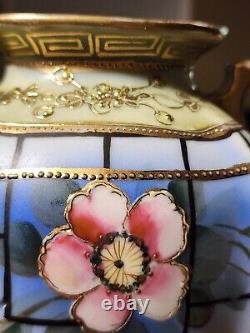 Antique Imperial Nippon Gold Encrusted & Cherry Blossoms Art Deco Vase