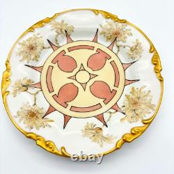 Antique J. P. L Jean Pouyat Limoges France Hand Painted Plates Art Deco Set Of 6