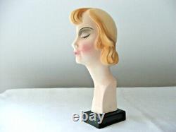 Antique KATZHUTTE Art Deco Porcelain Flapper Lady Head Statue