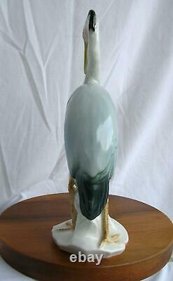 Antique Karl ENS Heron Crane Bird Volkstedt German Porcelain Figure Art Deco