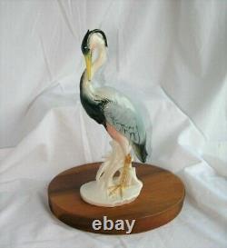 Antique Karl ENS Heron Crane Bird Volkstedt German Porcelain Figure Art Deco
