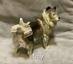 Antique Karl Ens Volkstedt Germany Porcelain Eurasian Spitz Dog Figurine Statue