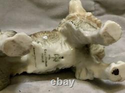 Antique Karl Ens Volkstedt Germany Porcelain Eurasian Spitz Dog Figurine Statue