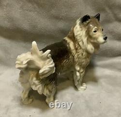 Antique Karl Ens Volkstedt Germany Porcelain Eurasian Spitz Dog Figurine Statue