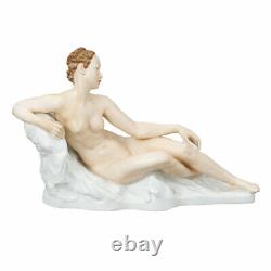 Antique Large Porcelain Figure Lying Woman Art Deco Nude Rosenthal Germany