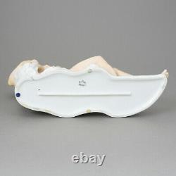 Antique Large Porcelain Figure Lying Woman Art Deco Nude Rosenthal Germany