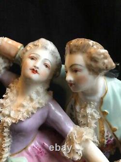 Antique MEISSEN porcelain figurine dancers (with damage)