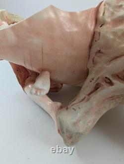 Antique Maiden Nymph on Conch Shell Czech Art Nouveau Centerpiece Damage