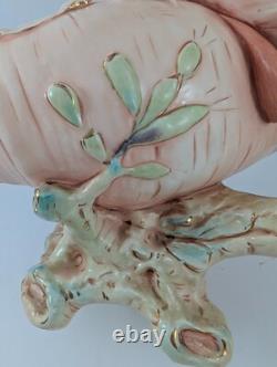 Antique Maiden Nymph on Conch Shell Czech Art Nouveau Centerpiece Damage