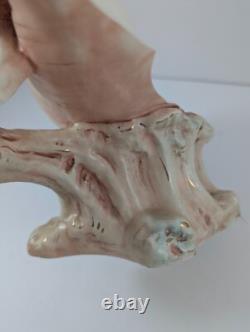 Antique Maiden Nymph on Conch Shell Czech Art Nouveau Centerpiece Damage