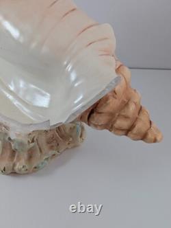 Antique Maiden Nymph on Conch Shell Czech Art Nouveau Centerpiece Damage