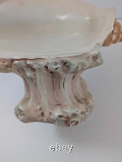 Antique Maiden Nymph on Conch Shell Czech Art Nouveau Centerpiece Damage