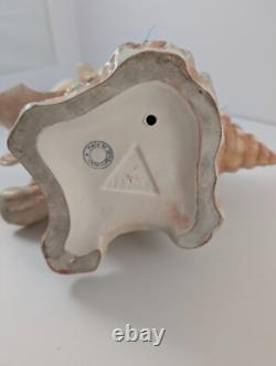 Antique Maiden Nymph on Conch Shell Czech Art Nouveau Centerpiece Damage
