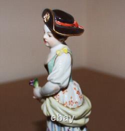 Antique Meissen Porcelain Figurine Gardner Child with Lamb # 22 Germany 5.4