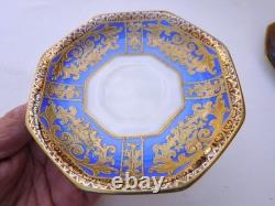 Antique Noritake Art Deco Blue Ombre Boxed Coffee set, Heavily Gilded