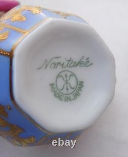 Antique Noritake Art Deco Blue Ombre Boxed Coffee set, Heavily Gilded