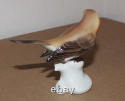 Antique Nymphenburg Porcelain Figurine Bird Warbler T Karner Germany 5 long