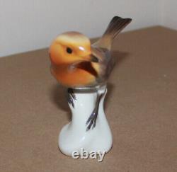 Antique Nymphenburg Porcelain Figurine Bird Warbler T Karner Germany 5 long