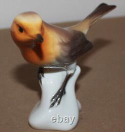 Antique Nymphenburg Porcelain Figurine Bird Warbler T Karner Germany 5 long