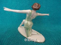 Antique Old Rare Beautiful Art Deco Dancer Woman Lady Porcelain Figure Figurine