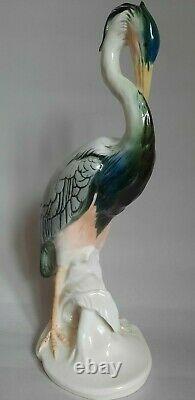 Antique Original KARL ENS Porcelain heron figurine Germany Marked 24CM