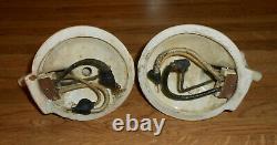 Antique Pair Porcelain Ceramic Sconces Lights, Garden Flowers, Gold Trim Work