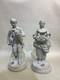 Antique Pair Of Biscuits Sculptures Art Deco Porcelain Figures Signed In Theback
