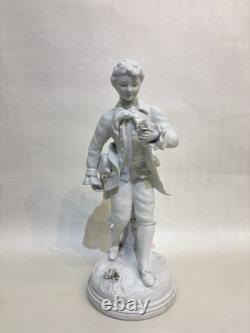 Antique Pair of Biscuits Sculptures Art Deco Porcelain Figures Signed In TheBack