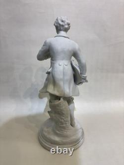 Antique Pair of Biscuits Sculptures Art Deco Porcelain Figures Signed In TheBack