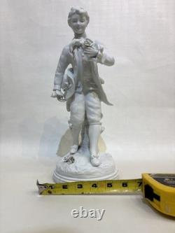 Antique Pair of Biscuits Sculptures Art Deco Porcelain Figures Signed In TheBack