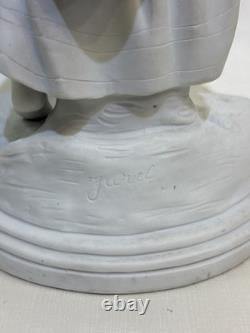 Antique Pair of Biscuits Sculptures Art Deco Porcelain Figures Signed In TheBack