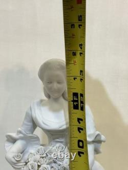 Antique Pair of Biscuits Sculptures Art Deco Porcelain Figures Signed In TheBack