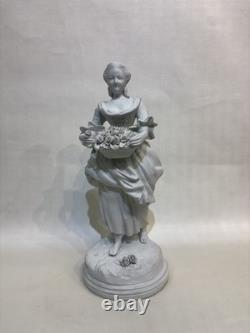 Antique Pair of Biscuits Sculptures Art Deco Porcelain Figures Signed In TheBack