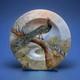 Antique Peacock Porcelain Plate Art Deco 1935, 8 1/2 In