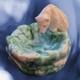 Antique Polar Bear Ice Cold Cool Art Turquoise White Snow Porcelain Figure Tray