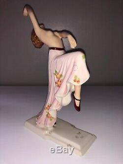 Antique Porcelain Art Deco Lady Woman Dancer Royal Dux Figurine Figure