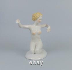 Antique Porcelain German Art Deco Figurine of Nude Lady by Neundorf