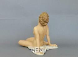 Antique Porcelain German Art Deco Figurine of Nude Lady by Wallendorf