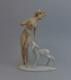 Antique Porcelain German Art Deco Figurine Of Nude Lady With Deer By Wallendorf