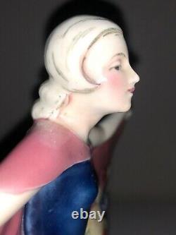 Antique Porcelain German Katzhutte Hertwig Art Deco Dancer Lady Woman Flapper