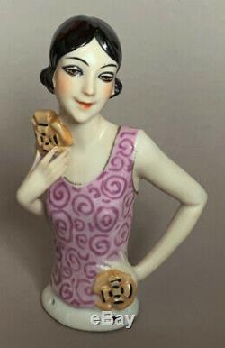 Antique Porcelain Half Doll Flapper Fasold & Stauch Germany 1920/30's Art Deco