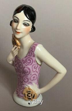 Antique Porcelain Half Doll Flapper Fasold & Stauch Germany 1920/30's Art Deco