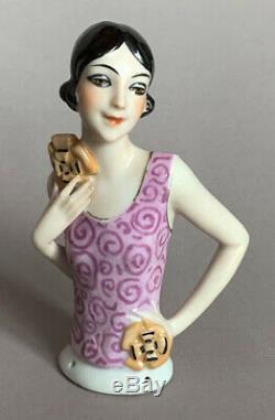 Antique Porcelain Half Doll Flapper Fasold & Stauch Germany 1920/30's Art Deco