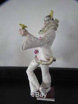 Antique Porcelain Hutschenreuther Pierrot Signed Gunther Granget Figurine