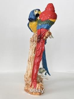 Antique Porcelain Macaw Parrots Bird Figurine Capodimonte 14 Art Deco 1910-s