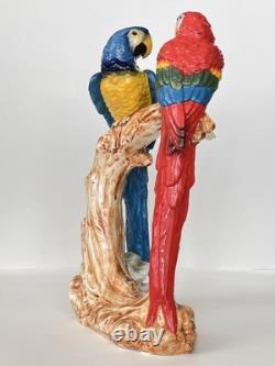 Antique Porcelain Macaw Parrots Bird Figurine Capodimonte 14 Art Deco 1910-s